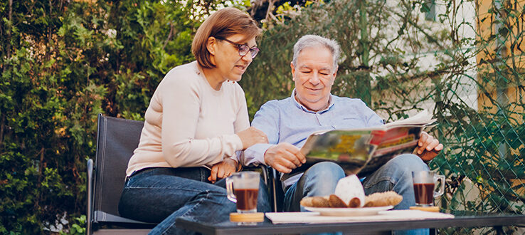 couple sitting and reading